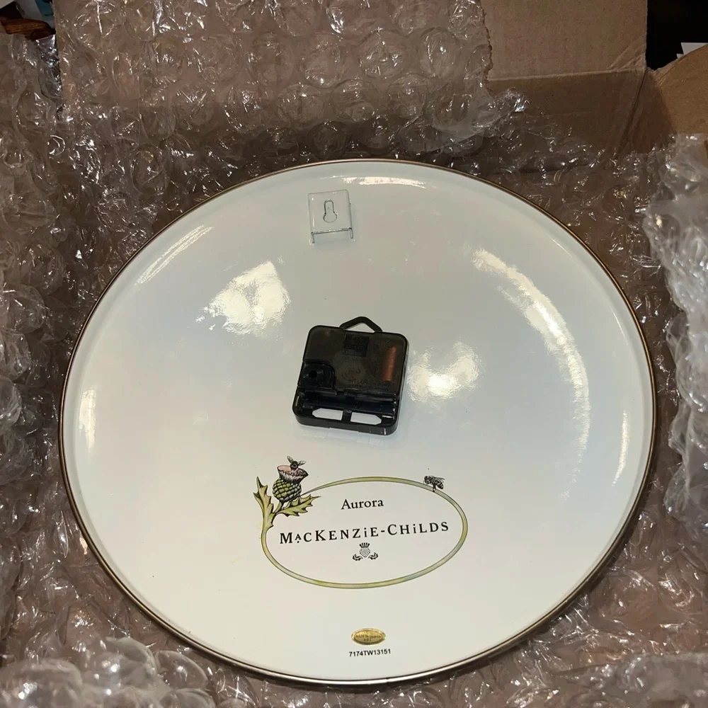 Large MacKenzie-Childs Country Farm Cottage Scenic Cream and Black Wall Clock
